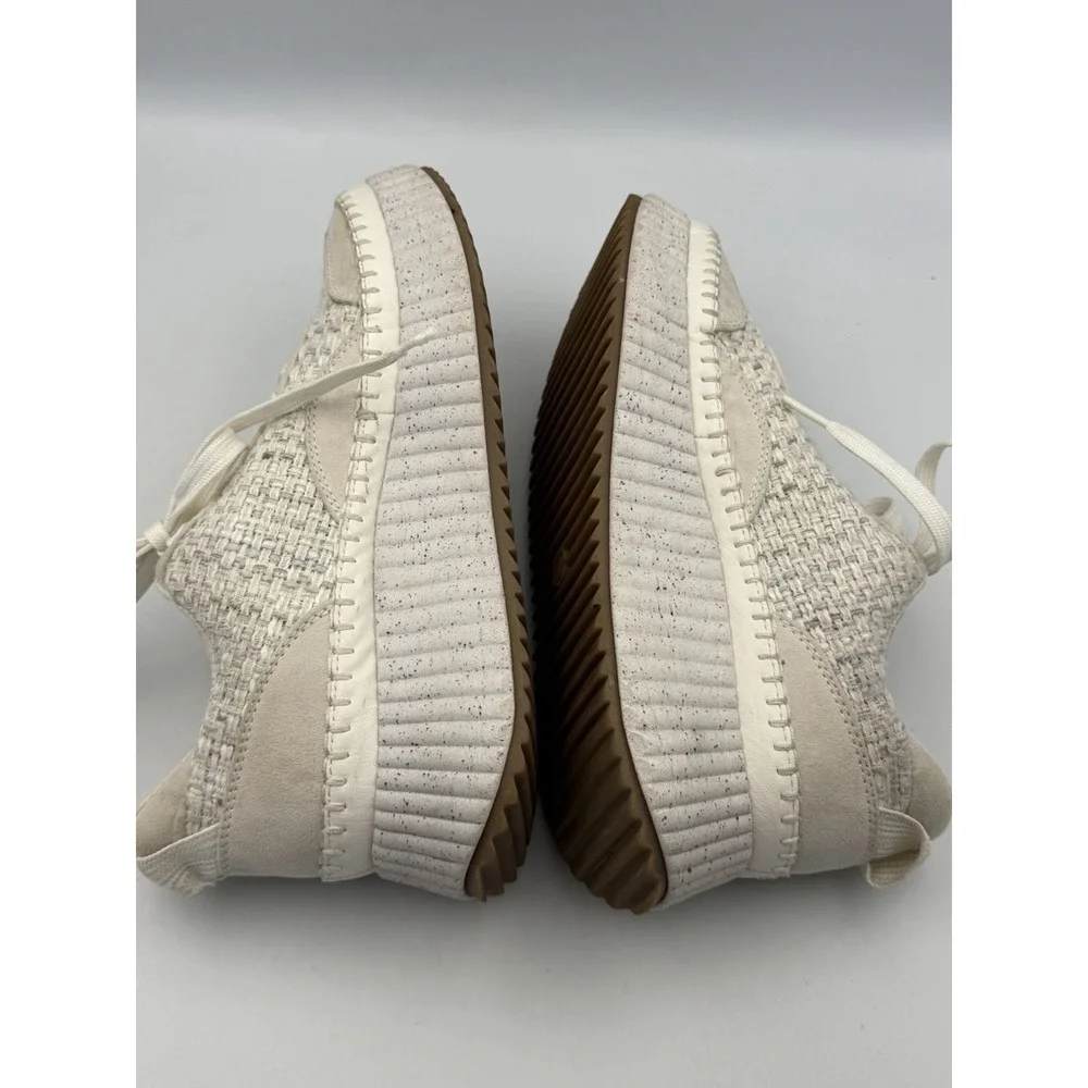 Universal Thread Ivory Tweed Platform Sneakers Women's Size 10 Lace Up Shoes